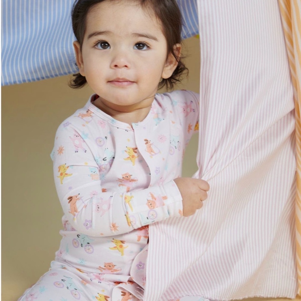 Magnetic Me Pink Dog Playground Pals Convertible Romper Footie 6-9 months - Picture 7 of 7
